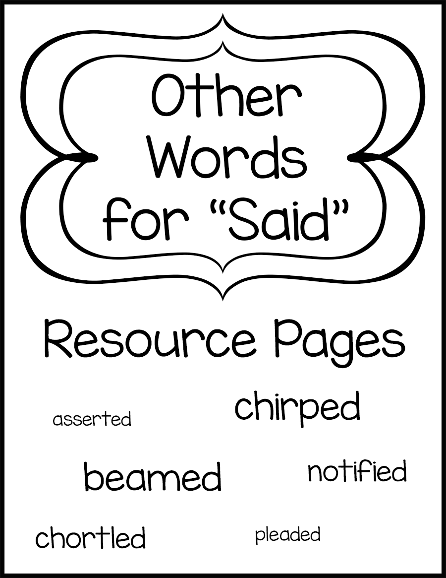 Other Words For Said Resource Pages Warm Hearts Publishing