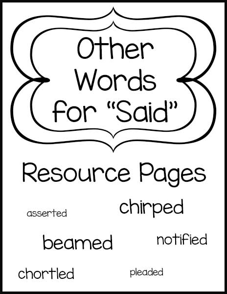 other-words-for-said-resource-pages-warm-hearts-publishing