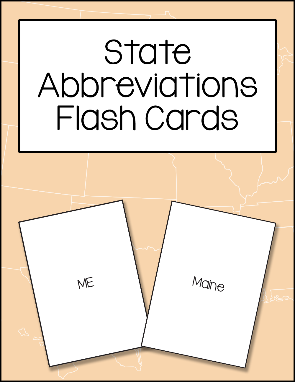 State Abbreviations Flash Card Add-On Pack 600h