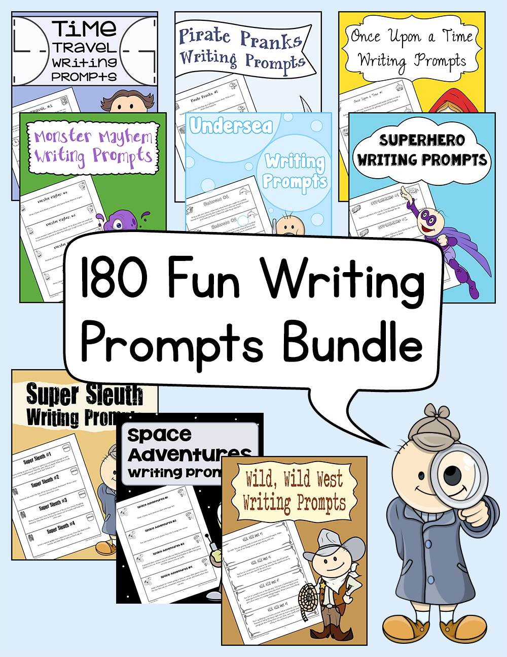 180 Fun Writing Prompts Bundle